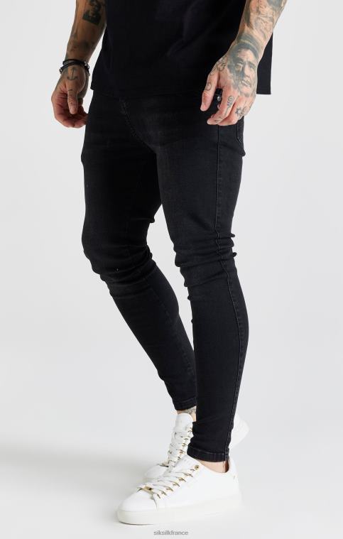Hommes vêtements 6B8NV557 SikSilk jean skinny essentiel délavé noir
