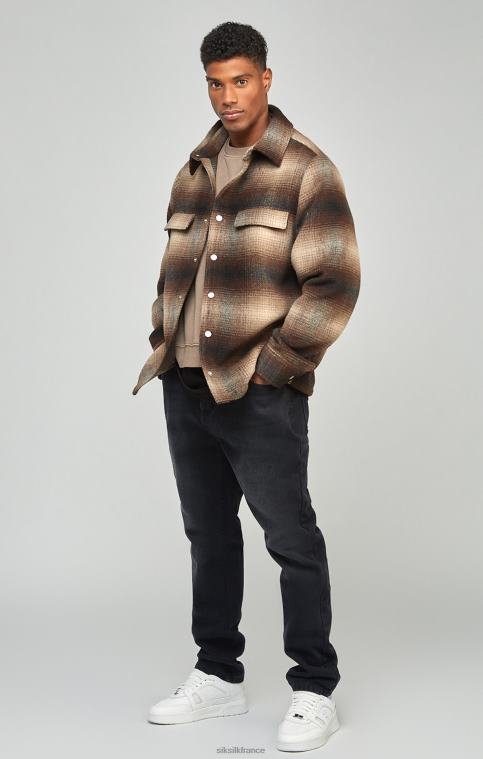 Hommes vêtements 6B8NV560 SikSilk jean en denim coupe droite noir