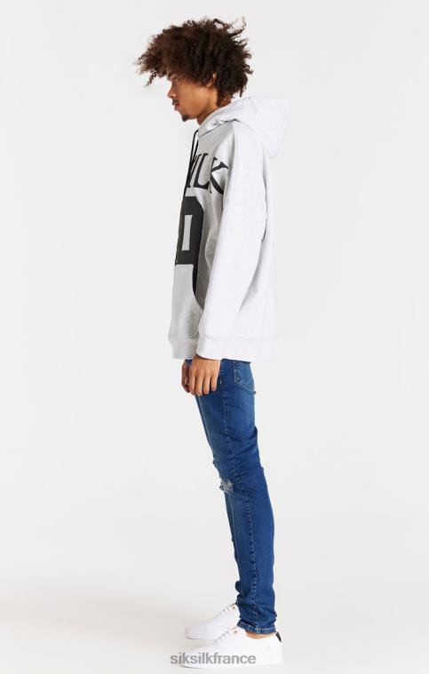 Hommes vêtements 6B8NV563 SikSilk jean slim bleu effet vieilli