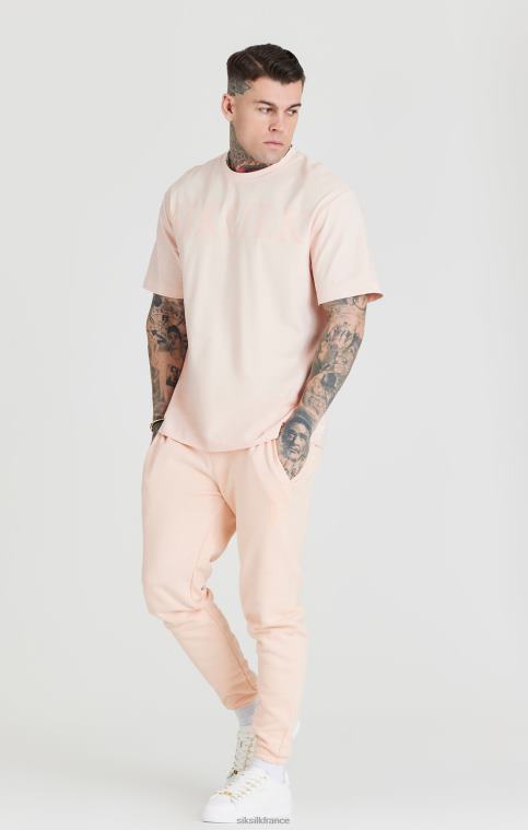 Hommes vêtements 6B8NV534 SikSilk pantalon de jogging rose coupe décontractée à revers