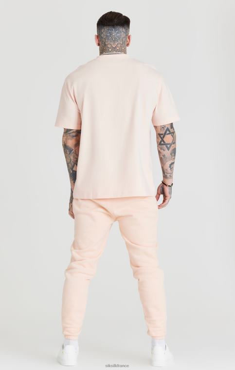 Hommes vêtements 6B8NV534 SikSilk pantalon de jogging rose coupe décontractée à revers