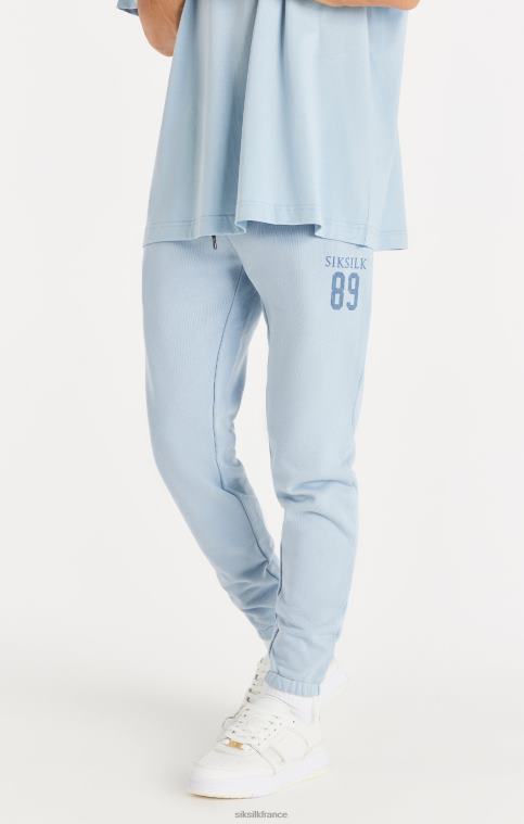 Hommes vêtements 6B8NV536 SikSilk pantalon de jogging bleu coupe décontractée à revers