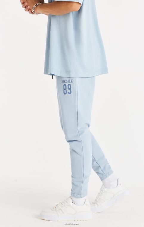 Hommes vêtements 6B8NV536 SikSilk pantalon de jogging bleu coupe décontractée à revers