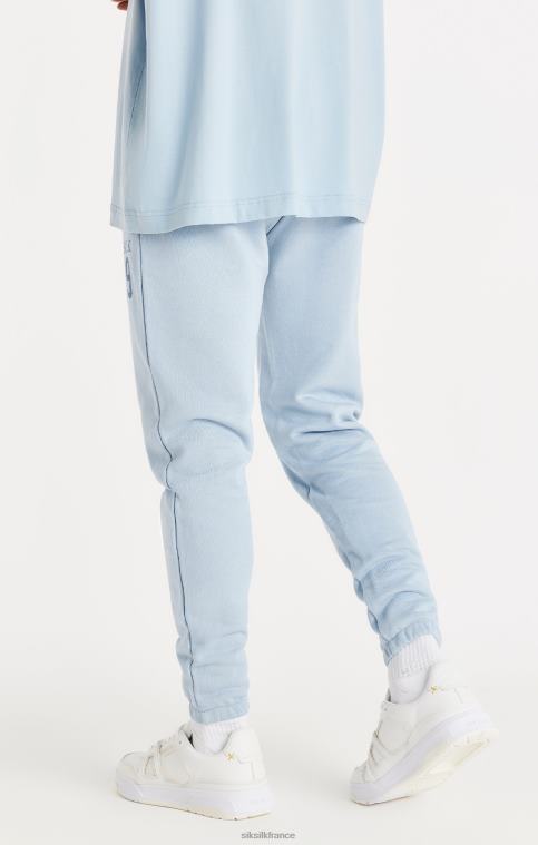 Hommes vêtements 6B8NV536 SikSilk pantalon de jogging bleu coupe décontractée à revers
