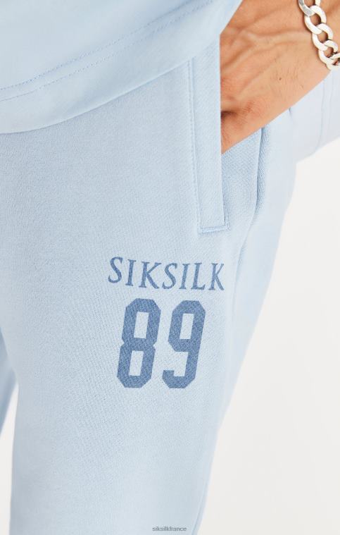Hommes vêtements 6B8NV536 SikSilk pantalon de jogging bleu coupe décontractée à revers