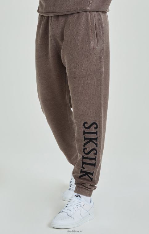 Hommes vêtements 6B8NV537 SikSilk pantalon de jogging décontracté bouclé marron épais