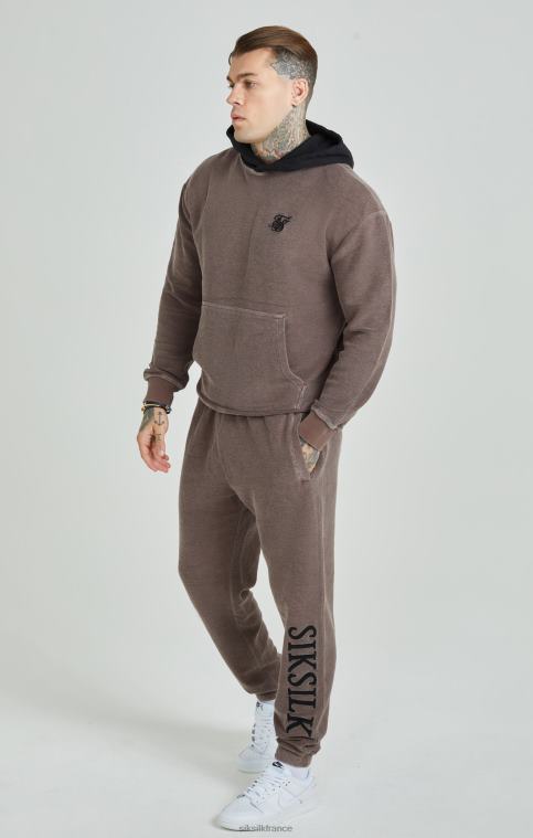 Hommes vêtements 6B8NV537 SikSilk pantalon de jogging décontracté bouclé marron épais
