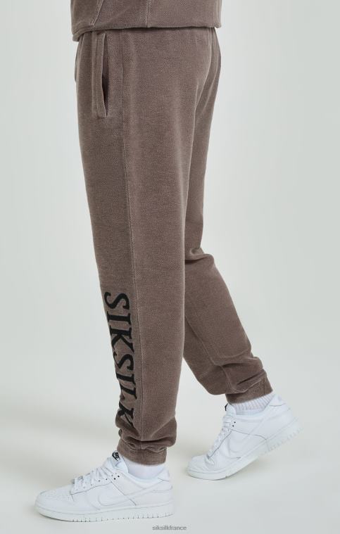 Hommes vêtements 6B8NV537 SikSilk pantalon de jogging décontracté bouclé marron épais