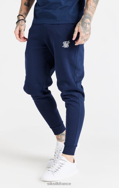 Hommes vêtements 6B8NV539 SikSilk pantalon de jogging ajusté essentiel bleu marine