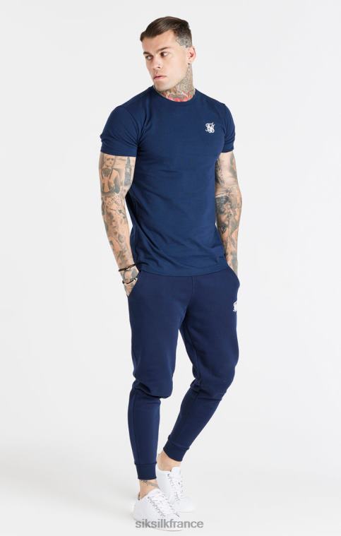 Hommes vêtements 6B8NV539 SikSilk pantalon de jogging ajusté essentiel bleu marine