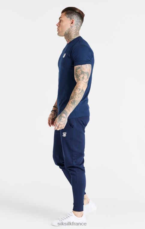 Hommes vêtements 6B8NV539 SikSilk pantalon de jogging ajusté essentiel bleu marine