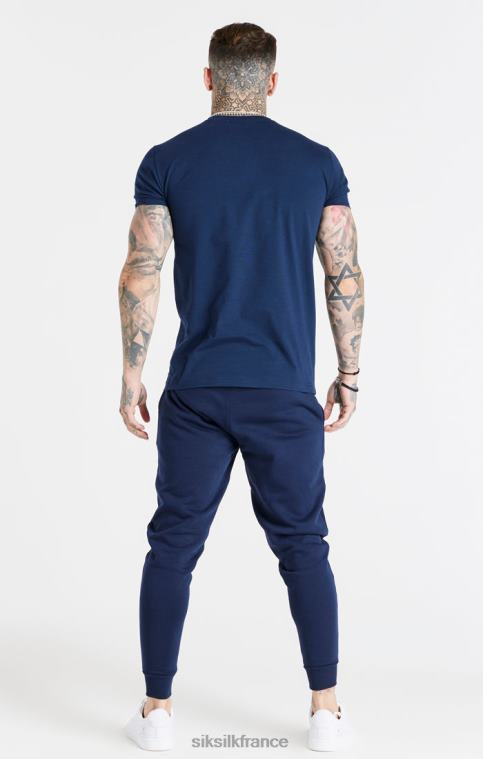 Hommes vêtements 6B8NV539 SikSilk pantalon de jogging ajusté essentiel bleu marine