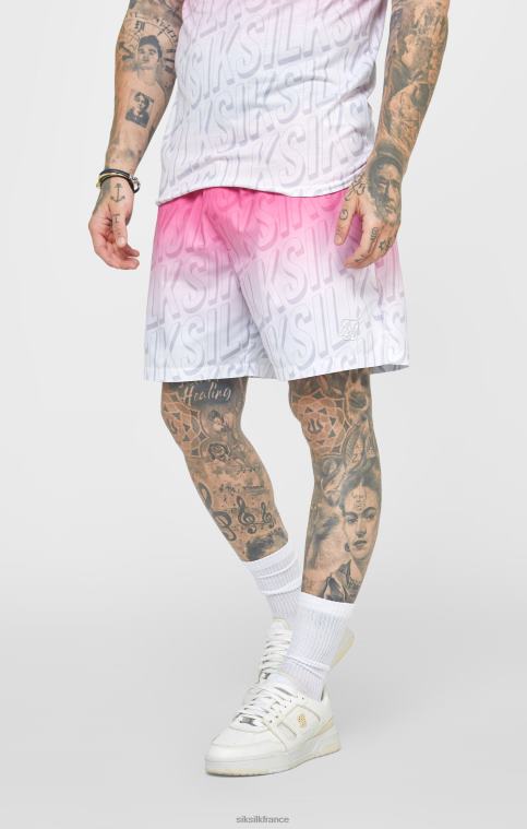 Hommes vêtements 6B8NV614 SikSilk short de bain rose délavé à logo