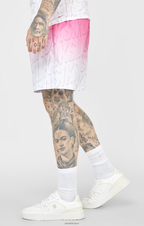 Hommes vêtements 6B8NV614 SikSilk short de bain rose délavé à logo