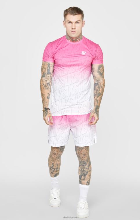 Hommes vêtements 6B8NV614 SikSilk short de bain rose délavé à logo