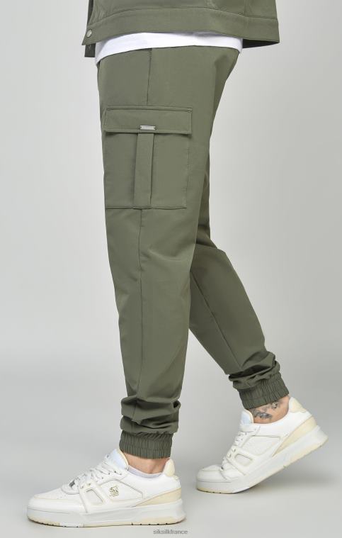 Hommes vêtements 6B8NV511 SikSilk pantalon de jogging cargo utilitaire kaki