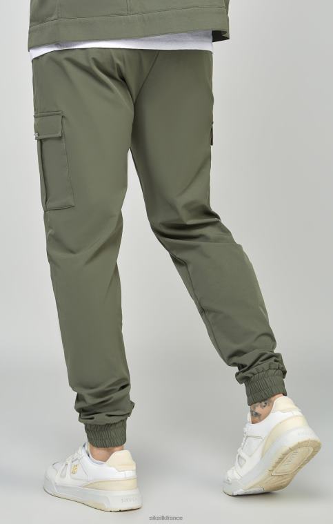 Hommes vêtements 6B8NV511 SikSilk pantalon de jogging cargo utilitaire kaki