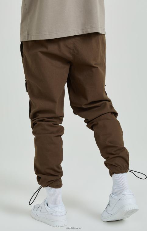 Hommes vêtements 6B8NV514 SikSilk pantalon cargo marron ripstop