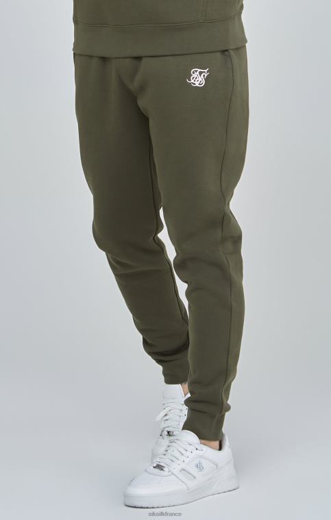 Hommes vêtements 6B8NV518 SikSilk pantalon de jogging essentiel kaki à revers