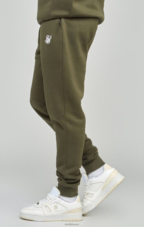 Hommes vêtements 6B8NV518 SikSilk pantalon de jogging essentiel kaki à revers