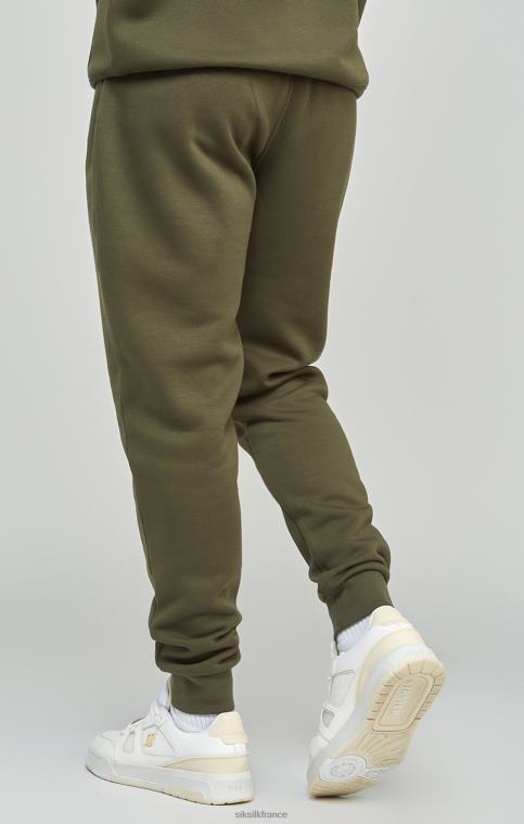 Hommes vêtements 6B8NV518 SikSilk pantalon de jogging essentiel kaki à revers