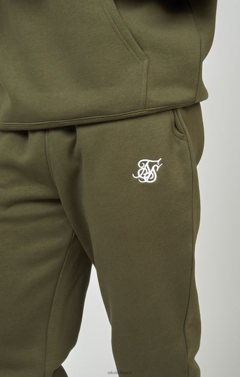 Hommes vêtements 6B8NV518 SikSilk pantalon de jogging essentiel kaki à revers