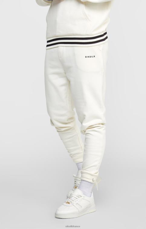 Hommes vêtements 6B8NV519 SikSilk jogger écru avec ceinture rayée