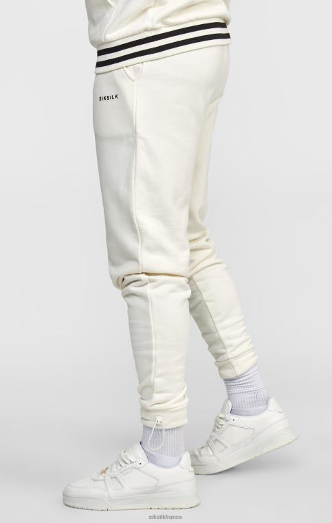 Hommes vêtements 6B8NV519 SikSilk jogger écru avec ceinture rayée