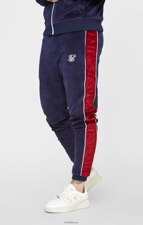 Hommes vêtements 6B8NV521 SikSilk pantalon de survêtement en velours bleu marine