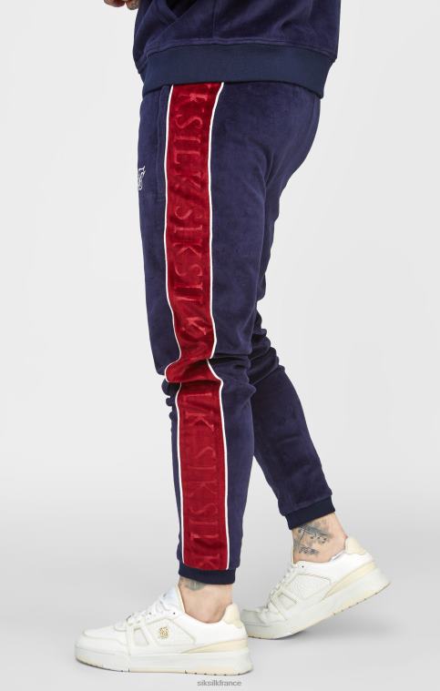 Hommes vêtements 6B8NV521 SikSilk pantalon de survêtement en velours bleu marine