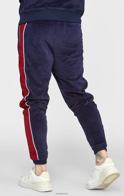 Hommes vêtements 6B8NV521 SikSilk pantalon de survêtement en velours bleu marine