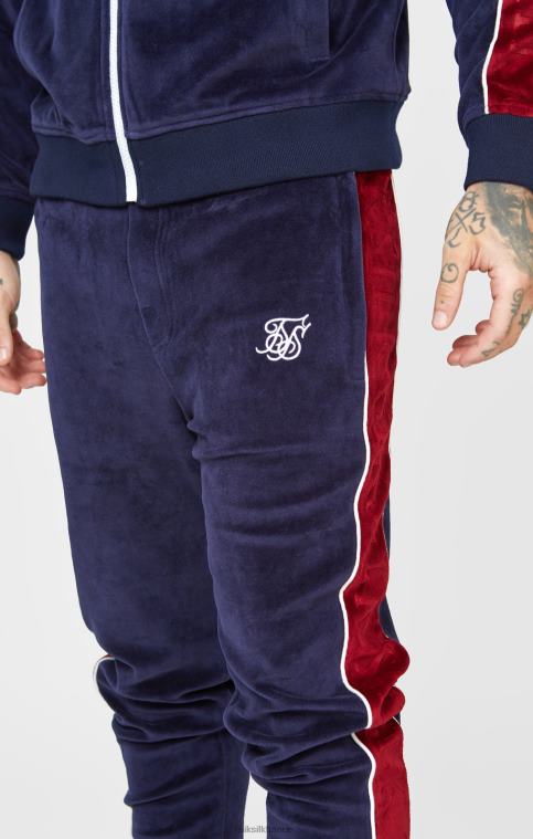 Hommes vêtements 6B8NV521 SikSilk pantalon de survêtement en velours bleu marine