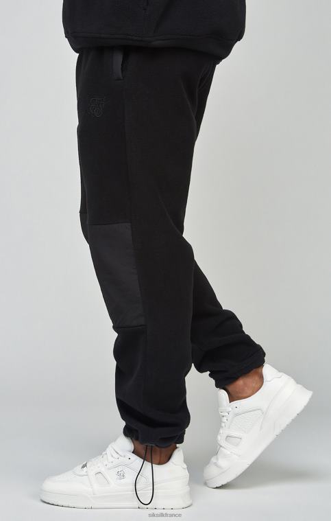 Hommes vêtements 6B8NV523 SikSilk pantalon de jogging écru à empiècements en polaire et chevilles resserrées