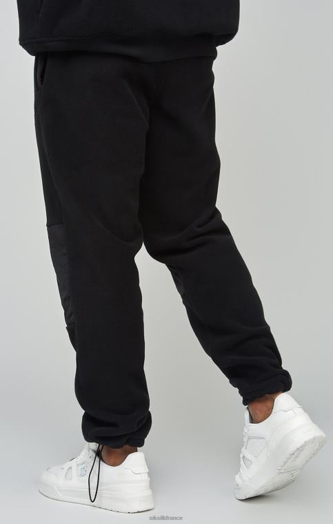 Hommes vêtements 6B8NV523 SikSilk pantalon de jogging écru à empiècements en polaire et chevilles resserrées