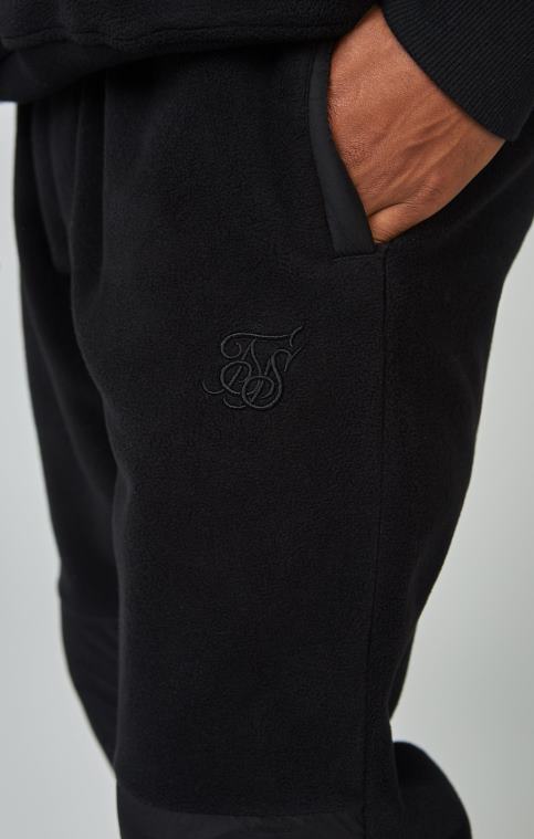 Hommes vêtements 6B8NV523 SikSilk pantalon de jogging écru à empiècements en polaire et chevilles resserrées