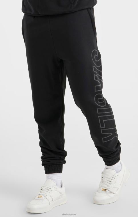 Hommes vêtements 6B8NV525 SikSilk pantalon de sport noir coupe décontractée à grande marque