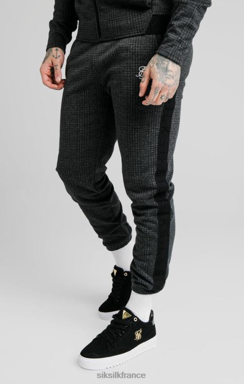 Hommes vêtements 6B8NV526 SikSilk pantalon à carreaux ton sur ton - gris