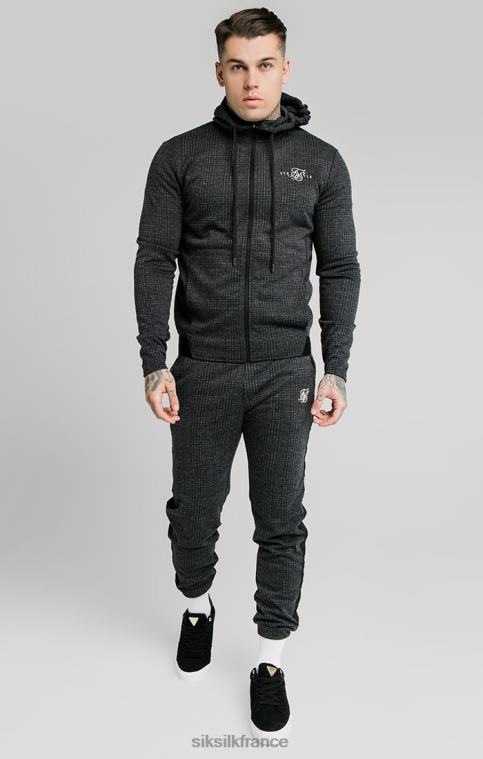 Hommes vêtements 6B8NV526 SikSilk pantalon à carreaux ton sur ton - gris