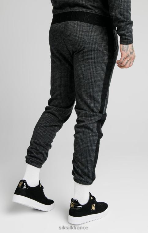 Hommes vêtements 6B8NV526 SikSilk pantalon à carreaux ton sur ton - gris