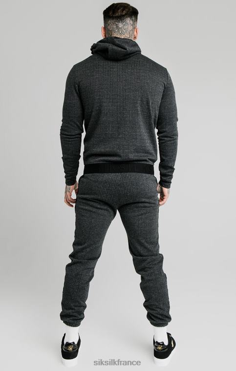 Hommes vêtements 6B8NV526 SikSilk pantalon à carreaux ton sur ton - gris