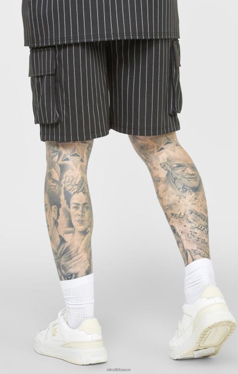 Hommes vêtements 6B8NV564 SikSilk short cargo de basket-ball noir anniversaire