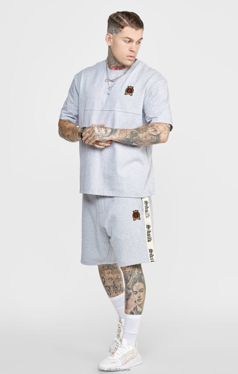 Hommes vêtements 6B8NV569 SikSilk short gris avec bande gothique sur le côté