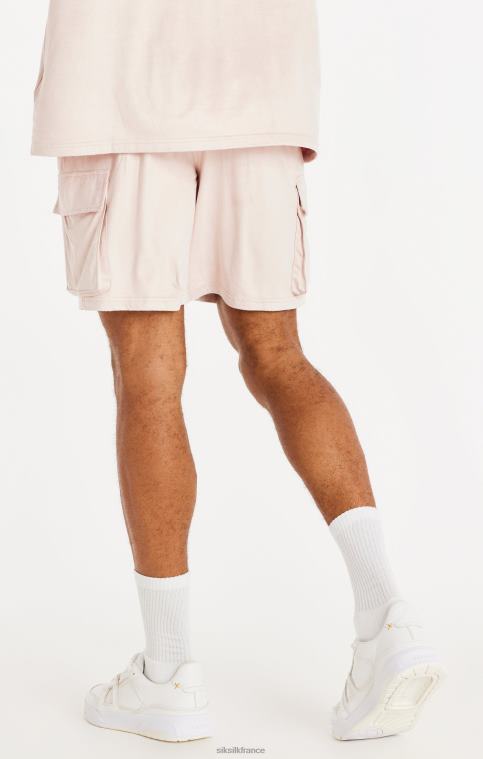 Hommes vêtements 6B8NV579 SikSilk short cargo en daim stretch - rose