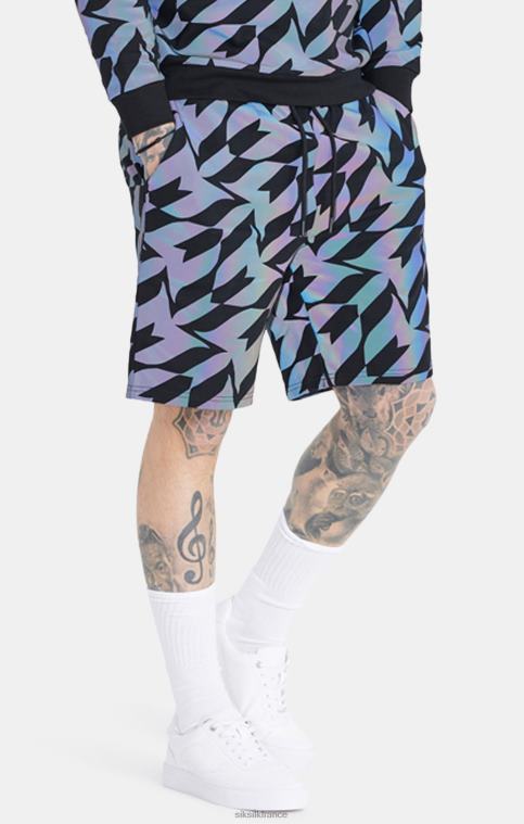 Hommes vêtements 6B8NV580 SikSilk x short messi noir irisé