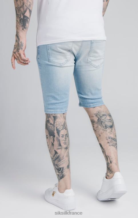Hommes vêtements 6B8NV583 SikSilk short en jean bleu effet vieilli