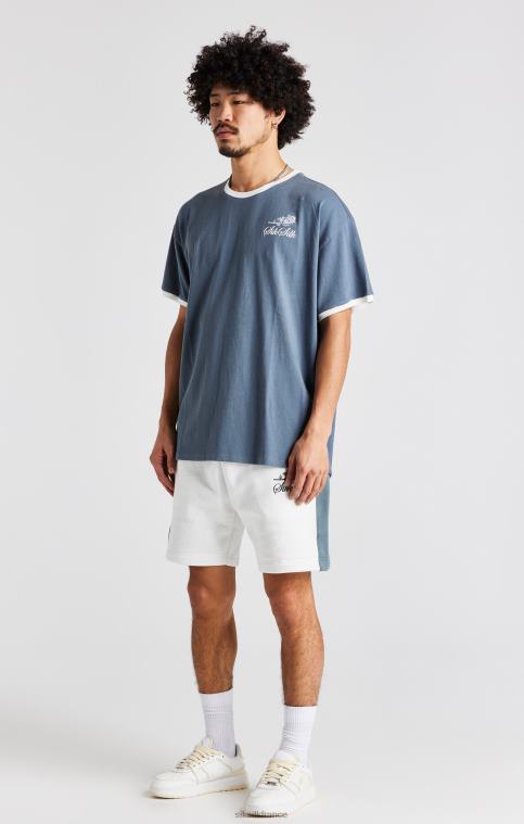 Hommes vêtements 6B8NV584 SikSilk short brodé de roses blanches