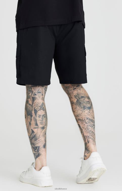 Hommes vêtements 6B8NV586 SikSilk short cargo noir en ripstop