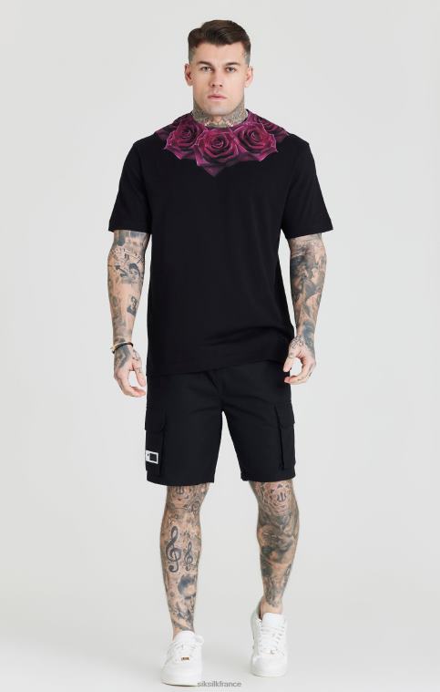 Hommes vêtements 6B8NV586 SikSilk short cargo noir en ripstop