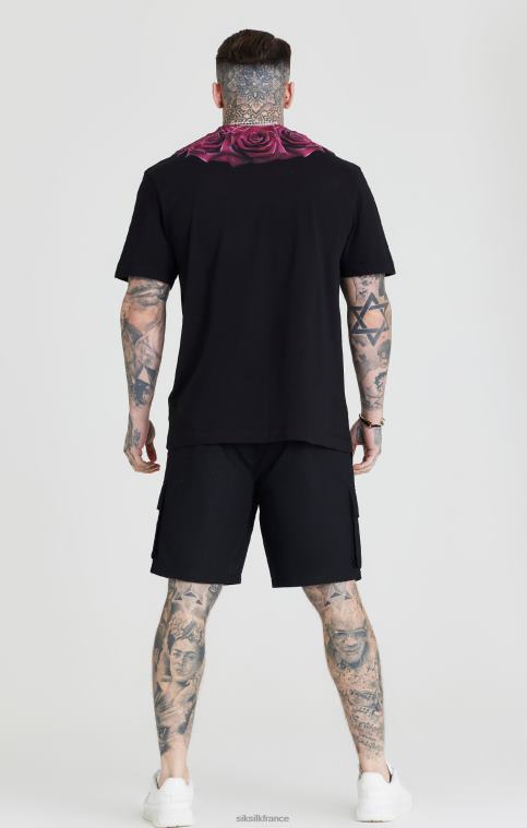 Hommes vêtements 6B8NV586 SikSilk short cargo noir en ripstop