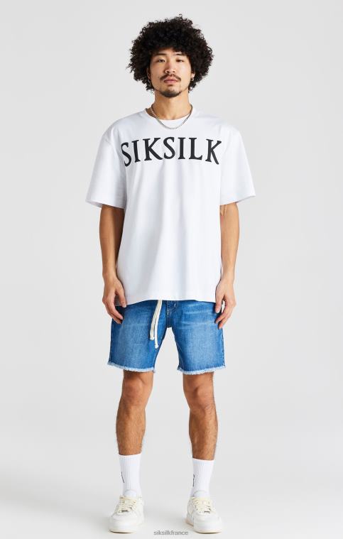 Hommes vêtements 6B8NV587 SikSilk short en jean décontracté bleu à ourlet brut
